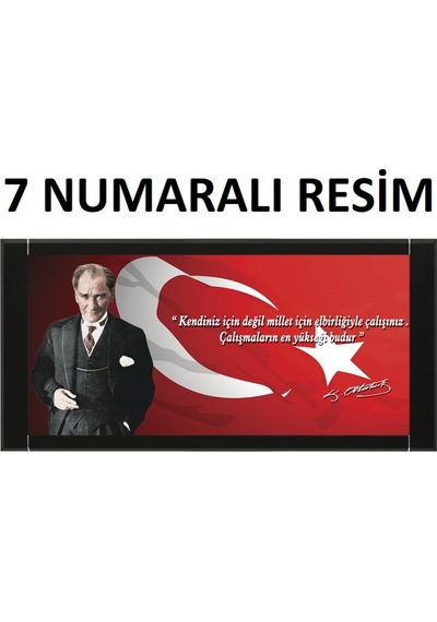 90X140 Cm Deri Çerçeveli Atatürk Resimli Makam Panosu