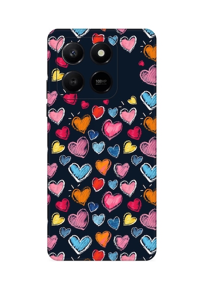 Kılıfland Honor X7d Uyumlu Kılıf Boutique Baskılı Resimli Boyama Kalpler Pcode -019 Çok Renkli