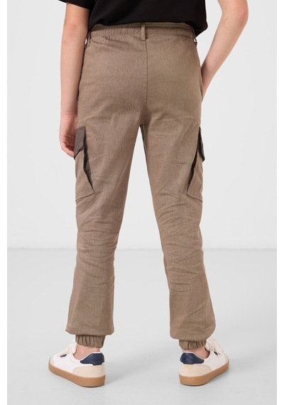 Tommy Life Camel Standart Fit Dokuma Hafif Esnek Chino Erkek Çocuk Pantolon - 11271 Camel