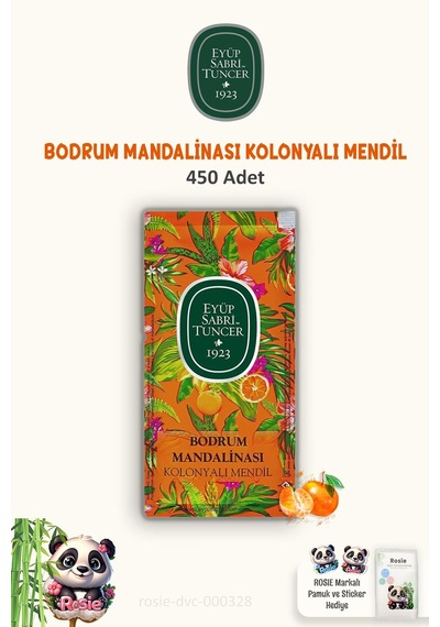 Eyüp Sabri Tuncer 3 Paket Bodrum Mandalinası Kolonyalı Mendil 150'li Ve Rosıe