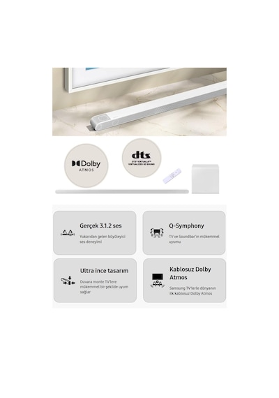 Beyaz İnce Tasarım Bluetooth Hdmı Optik-usb Bağlantı Çeşitleri 330w Premium Sound& Ev Sinema Sistemi-126793
