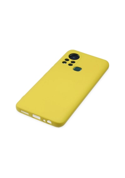 İnfinix Hot 11s Kılıf Nano İçi Kadife Silikon - Sarı -