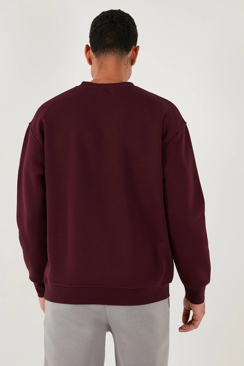 Buratti Regular Fit Bisiklet Yaka Şardonlu 2'Li Paket Erkek Sweat 5905255S2 Koyu Lacivert-Vişne
