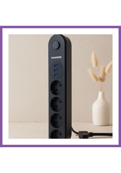 Bezos Termal Korumalı Anahtarlı 4'lü Uzatma Kablosu 3 Usb 2 M Bzoshb