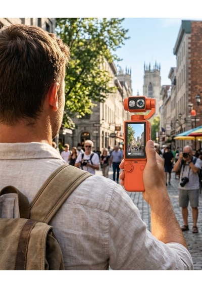 Kompakt 4k Gimbal Kamera 180 Derece Döner Başlık Stabil Video Ve Vlog Uyumlu Diğer