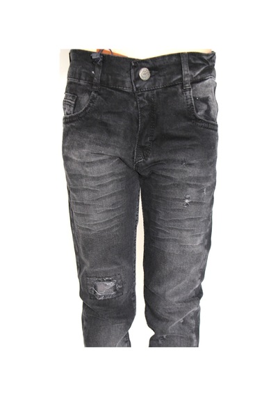 Milenawear By Milena Likralı Yırtıklı Siyah Jeans Siyah