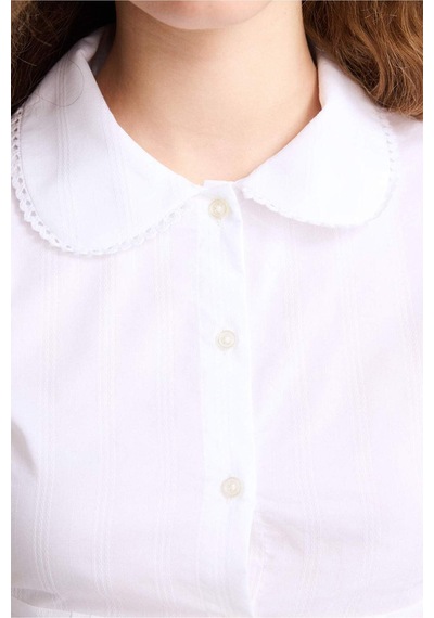 Defacto Fıtted Bebe Yaka Kısa Kollu Gömlek H0212ax26spwt79 Beyaz-wt79