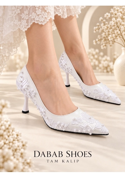 Dabab Shoes Vıanel Kadın Beyaz Çiçek Nakışlı İnci İşlemeli Sivri Burun 7 Cm Kadeh Topuklu Abiye Stiletto Ayakkabı Dabab Shoes Vıanel Kadın Beyaz Çiçek Nakışlı İnci İşlemeli Sivri Burun 7 Cm Kadeh Topuklu Abiye Stiletto Ayakkabı