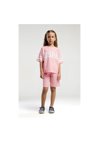 U.S. Polo Assn. U.s. Polo Assn. Kız Çocuk Pembe Bermuda Takım Us2091-c-v6