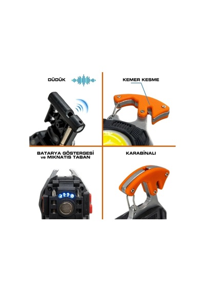 Ycl Şarjlı 15w Cob Ledli Şarjlı Çakmaklıklı Anahtarlık Kamp Feneri