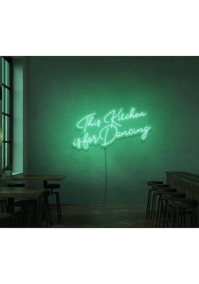 This Kitchen İs For Dancing Yazılı Neon Tabela Yeşil