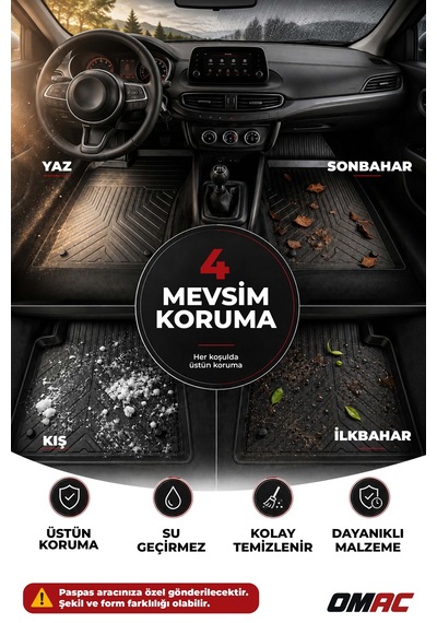 Volvo Xc90 -2 2015-2026 Uyumlu 4d Havuzlu Paspas Kauçuk Siyah 5 Parça