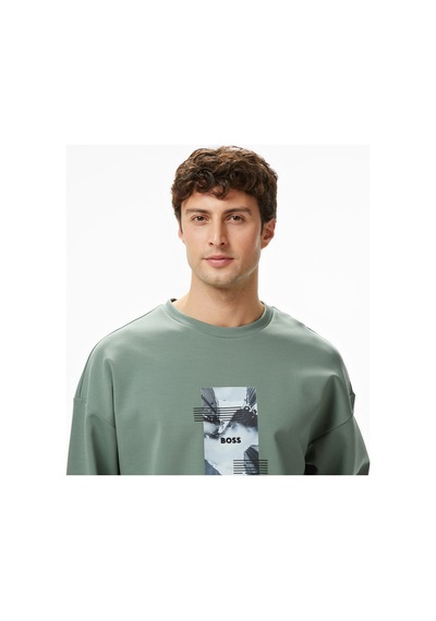 Boss Stenson Zone Erkek Yeşil Sweatshirt50548324
