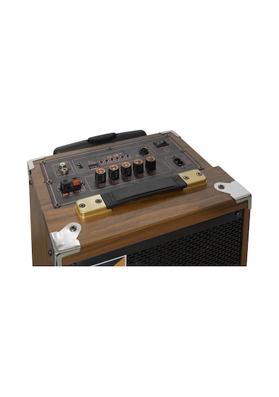 Baab Bq8 Bluetooth Hoparlör Fm Radyo 8 İnç Usb Tf Aux Çift Mikrofonlu Kumandalı - Ahşap
