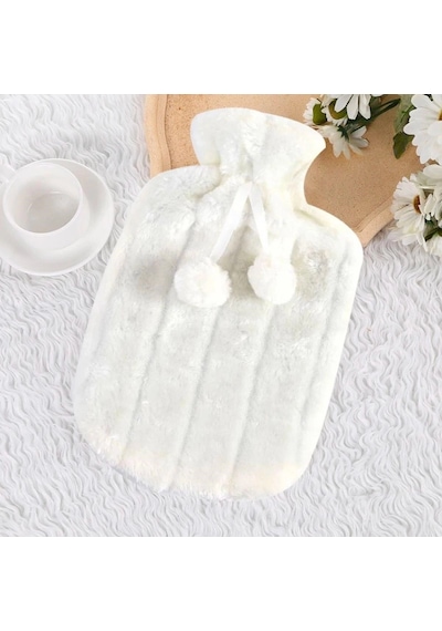 2 Litre Ponponlu Peluş Sıcak Su Torbası 1.sınıf Kauçuk Malzeme