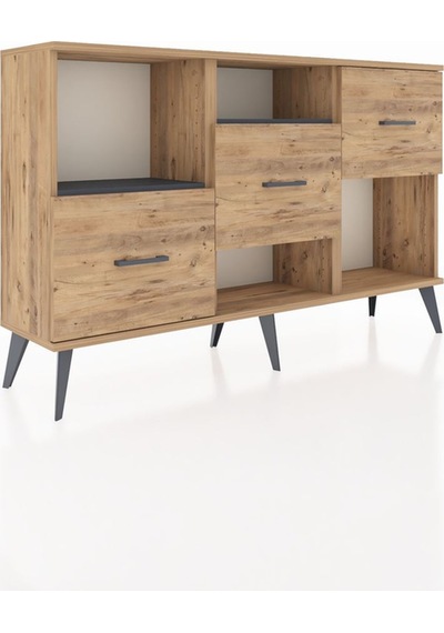 Arges Konsol 2 Raflı 3 Çekmeceli 132x30x83 Çam-antrasit/çam Antrasit/çam Arges Konsol 2 Raflı 3 Çekmeceli 132x30x83 Çam-antrasit/çam Antrasit/çam