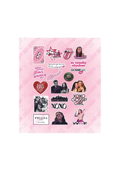 Gossip Girl Xoxo Pink Pembe Temalı Laptop Tablet Telefon Ajanda Motor Araba Sticker Seti