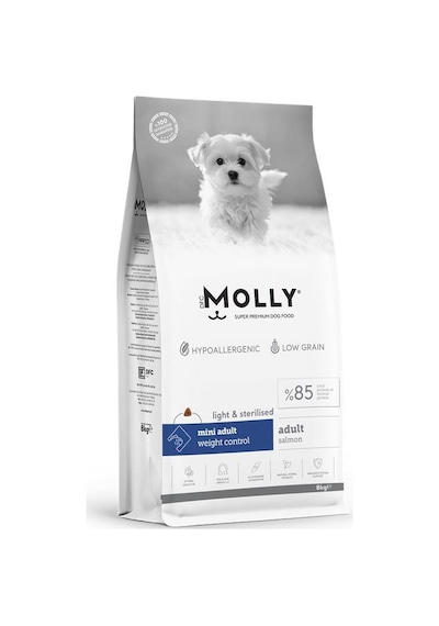 Molly Mini Irk Kısırlaştırılmış Somonlu Yetişkin Köpek Maması 8 KG