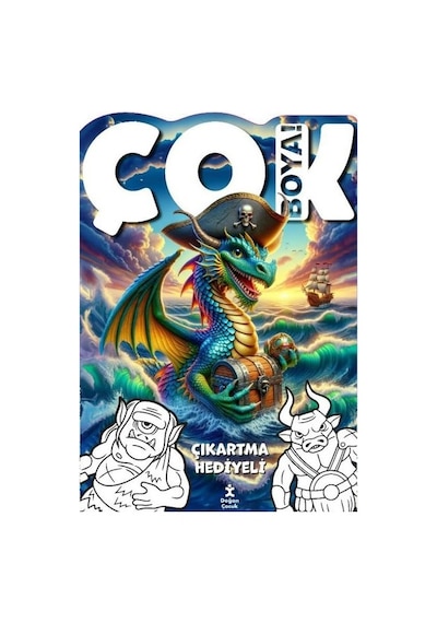 Çok Boya! Çıkartma Hediyeli - Yaratıklar - Dev Boyama Kitabı- Doğan Çocuk