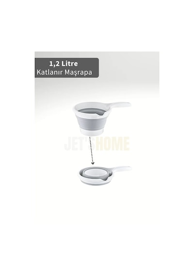 3'lü Banyo Seti Çamaşır Sepeti Katlanır Kova Katlanır Maşrapa Bpa Free Beyaz - Gri