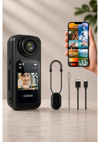 Glr S70 2.7k Hd Manyetik Askılı Aksiyon Kamera Vücut Kamerası 180 Dönebilen