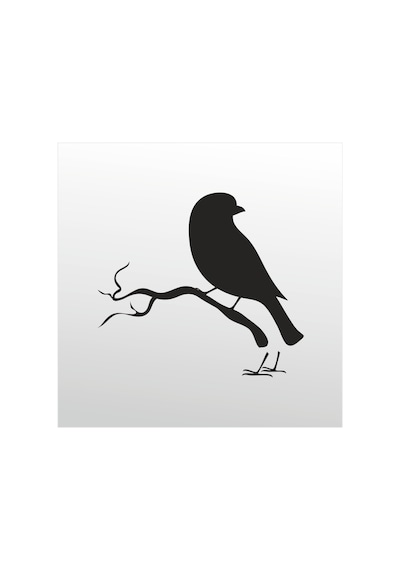 Folyo Sticker Kuş 60cm Uzunluk Siyah