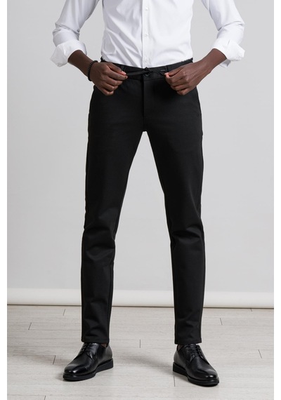Perpant Slimfit Beli Lastikli Ve İplikli Kışlık Kumaş Likralı Jogger Pantolon 001