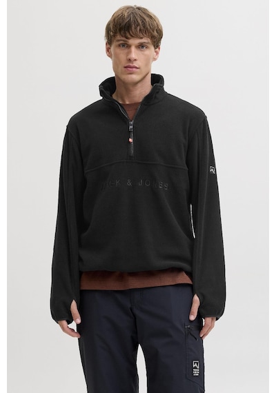 Jack & Jones Jjalpes Half Zıp Fleece Jacket Aw25 Siyah