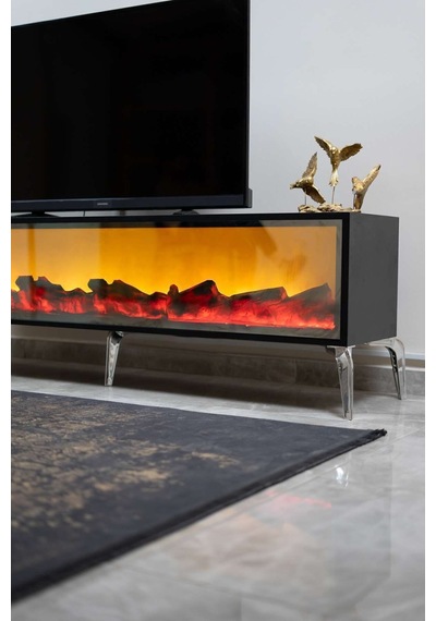 Leon Şömineli Tv Ünitesi 170 X 30 Antrasit Renkli Siyah Siyah Leon Şömineli Tv Ünitesi 170 X 30 Antrasit Renkli Siyah Siyah
