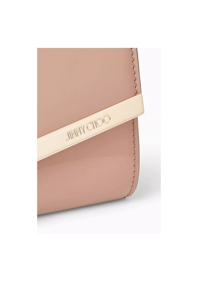 Jimmy Choo Emmie Patent Deri El Çantası, Rugan, Zarif Ve Modern Açık Pembe