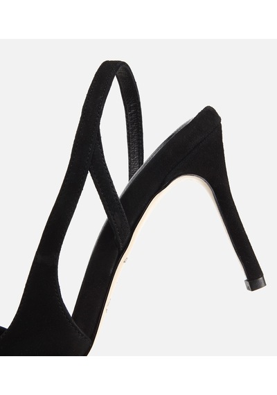 Hotiç Kadın Süet Deri Siyah Sivri Burunlu İnce Topuklu Stiletto