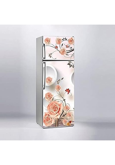 Ayrex Buzdolabı Sticker Kaplama Dolap Kaplama Etiketi Pembe Çiçekler Diğer