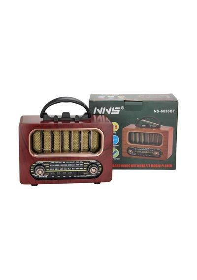 Biishe Orta Boy Retro Ahşap Tasarım Bluetooth Hoparlörlü Radyo Fm/am Destekli, Şarjlı Ve Taşınabi 06417410