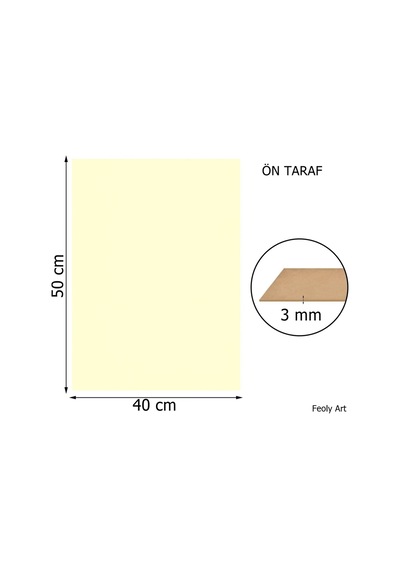 3 Mm 40x50 Mdf Plaka 3 Adet - Hobi, Maket, Ahşap El Sanatları İçin Uygun 3 Lü Paket 40 X 50