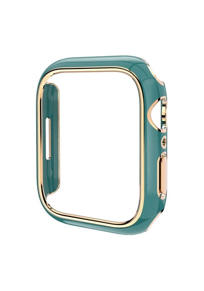 Apple Uyumlu  Watch 7 41 MM Gold Çizgili Ekran Koruyuculu Kasa Koruyucu