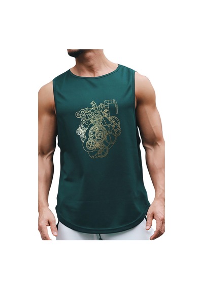 Bluu He-art Kolsuz Sporcu T-shirt Tank Top Spor Atlet