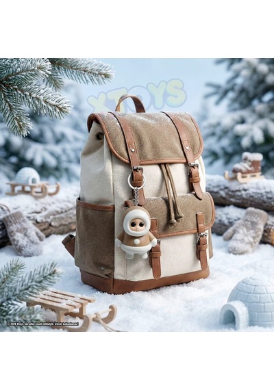 Eskimo Figürü Anahtarlık, Hediyelik Çanta Aksesuarı Ve Hareketli Oyuncak Iglu Kahverengi