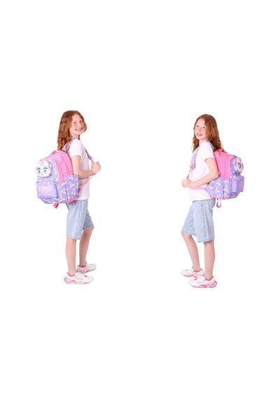 Kaukko Kids 3d Kedi Şekilli Kız Çocuk Üçlü Okul Çantası Seti/takımı - Mor Pembe L5236+l7236+l8236 Mor - Pembe