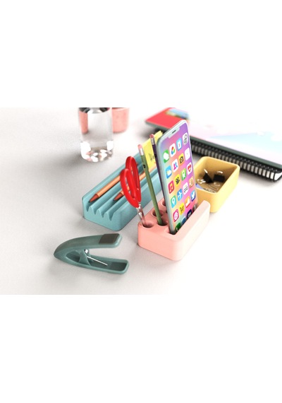 Idy Arc - Desk Organizer Mıknatıslı Çok Bölmeli Masaüstü Düzenleyici Ve Telefon Standı Çok Renkli