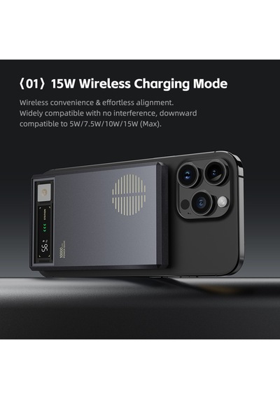 Pd20w 10.000 Mah Retro Magsafe Kablosuz Powerbank Kum Titanyum