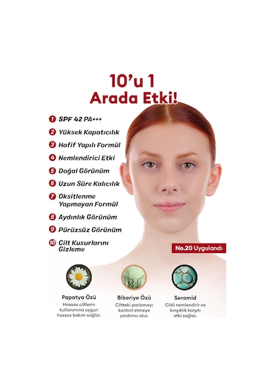 Mükemmel Kapatıcılık Sunan Çok Fonksiyonlu M Perfect Cover Bb Cream Ex Spf42 Pa+++ No.20 20ml