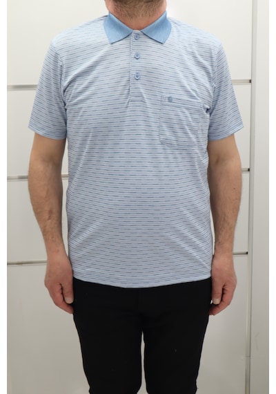 Becces Dmctekstil Erkek 001 Desenli Klasik Kesim Rahat Kalıp Tek Cepli Polo Yaka T-shirt Buz Mavi Becces Dmctekstil Erkek 001 Desenli Klasik Kesim Rahat Kalıp Tek Cepli Polo Yaka T-shirt Buz Mavi