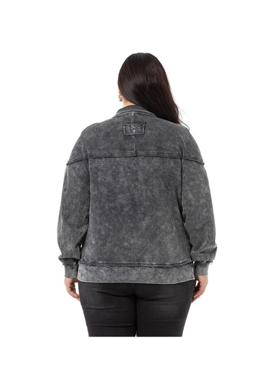 Büyük Beden Pis Dikişli Fermuarlı Yırtmaçlı Parça Boyalı Antrasit Sweatshirt-antrasit Antrasit