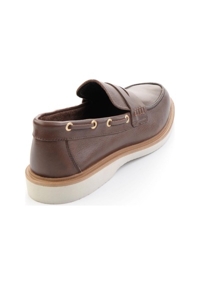 Bambi Kahve Hakiki Deri Erkek Loafer Ayakkabı E01698626003 Kahve