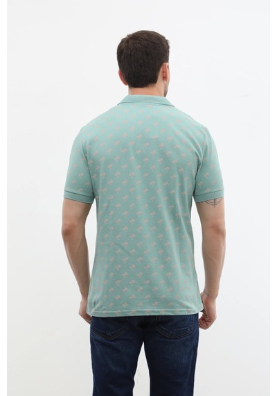 Markapia Erkek Polo Yaka Ağaç Desenli Pamuk Tişört 001 Beyaz 2xl