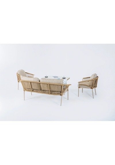 Aqua Midi Bahçe Balkon Oturma Grubu Krem