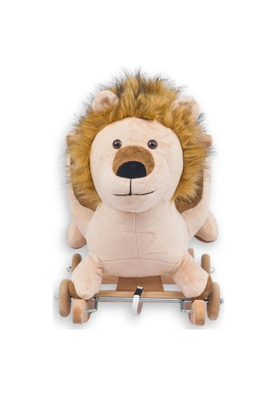 Tommybaby Egitici Peluş Tekerlekli Sallanan Aslan Ahsap Sallanan Aslan Krem