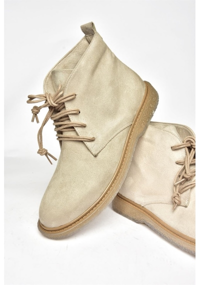 Fox Shoes R374923202 Bej Süet Alçak Taban Klasik Kadın Bot Bej