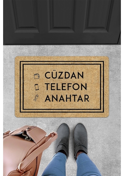 Evaşk Kapı Önü Paspası Vinil Kaymaz Tabanlı 45 X 70 Evaşkdm10018