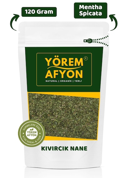 Yörem Afyon Kadınların Sağlık, Denge Ve Güzellik Üçgeninin Sırrı Hakiki Kıvırcık Nane Mentha Spicata 120gr.